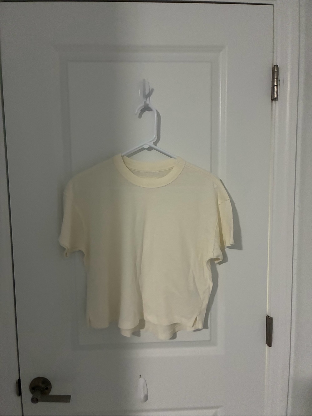 aerie Cream Short Sleeve Crewneck Tee